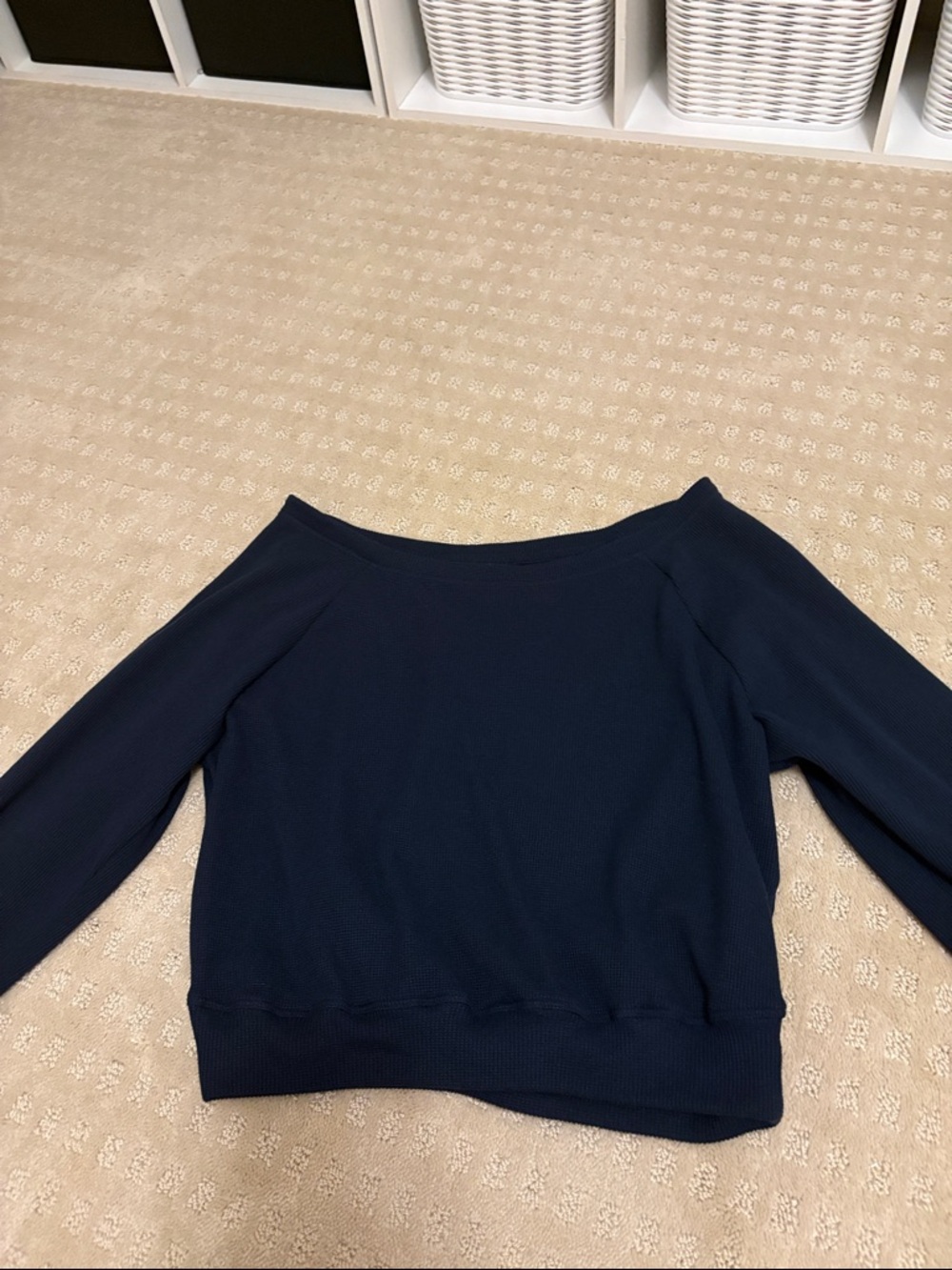 Gilly Hicks Navy Off-the-Shoulder Sweater